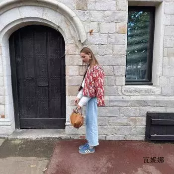 МОДА Европейская и американская новая женская одежда Европейская и американская ретро повседневная стеганая хлопковая набивная свободная хлопковая куртка Одежда XS красный