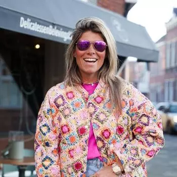 МОДА Европейская и американская зимняя новая женская одежда универсальная круглая горловина с принтом свободная повседневная хлопковая куртка с длинными рукавами Одежда S