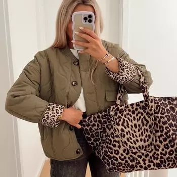 МОДА Европейская и американская зимняя новая женская одежда ретро свободная повседневная однобортная стеганая куртка из хлопка куртка Одежда S чёрный