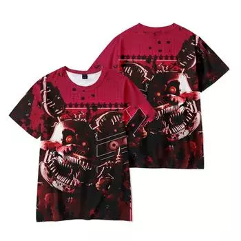 Мода Five Nights At Freddy s Cartoon Футболки для женщин и мужчин Летняя одежда Фитнес O-образный вырез Мужские футболки Большие мужские футболки Топы XS