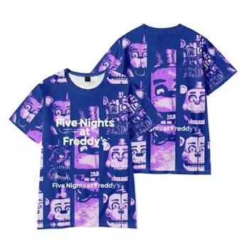Мода Five Nights At Freddy s Cartoon Футболки для женщин и мужчин Летняя одежда Фитнес O-образный вырез Мужские футболки Большие мужские футболки Топы XS