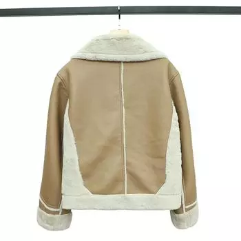 МОДА флис утолщенный дизайн кожа женская 2024 зима новая корейская версия свободная тонкая меховая интегрированная кожа Одежда S