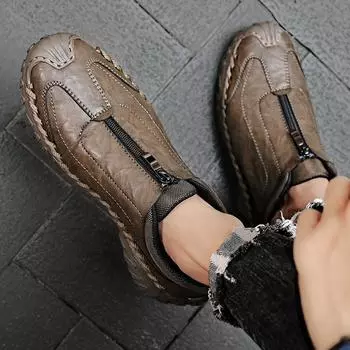 Мода Four Seasons Новый модный бренд Мужская конференц-деловая обувь Повышенная версия Низкие туфли 2024 Мужская повседневная обувь Универсальная 38 хаки