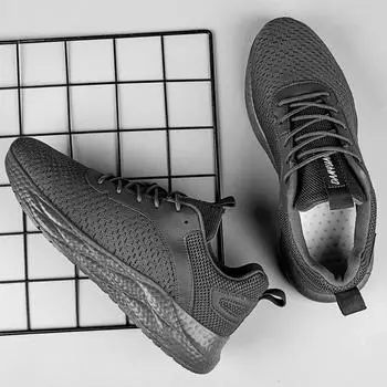 Мода Fujeak 2024 Мужская обувь для активного отдыха Летние спортивные кроссовки Air Mesh Дышащая женская повседневная обувь Кроссовки унисекс Кроссовки для бега Мужские 39 чёрный