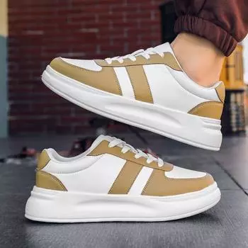 мода Fujeak Лидер продаж PU кожаные туфли Вулканизированная обувь Нескользящая обувь Классические мокасины Универсальные кожаные кроссовки Tenis Masculino 36 черный белый