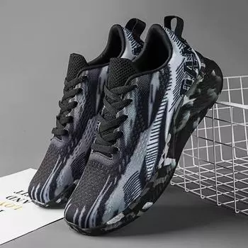 мода Fujeak Мужская обувь для ходьбы Кроссовки Легкая дышащая повседневная спортивная обувь Мужская обувь Шнуровка Обувь для ходьбы Лоферы Orange черный белый