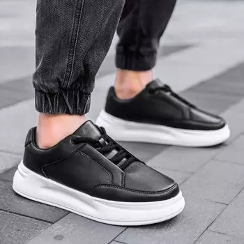 мода Fujeak Новые мужские кожаные кроссовки на платформе женские спортивные кроссовки женская обувь повседневные женские кроссовки высокого качества женская обувь 36 черный белый