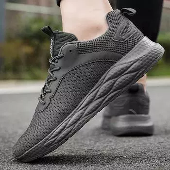 мода Fujeak Новые мужские модные кроссовки для бега Дышащие летние удобные нескользящие кроссовки 2024 года Легкие теннисные кроссовки Zapatillas 39 чёрный