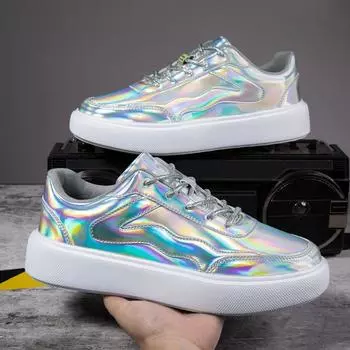 Мода Fujeak Удобные мужские кроссовки для ходьбы и бега Классические повседневные кроссовки 2024 Нескользящие кожаные туфли Лоферы Большие размеры 39-46 39 черный белый