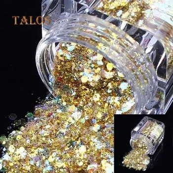 Мода Glizty порошок для ногтей пыль DIY дизайн ногтей блестки порошок блестящие ломтики уход за ногтями