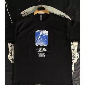 Мода Хай-стрит Ретро Самовознаграждение Хардкор Группа Turnstile Свободный Легчайший для Сочетания Повседневный Футболка Топ с Коротким Рукавом Black S