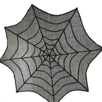 Мода Хэллоуин паутина скатерть декор черный кружевной скатерть занавес для вечеринки украшение дома ужас реквизит чёрный