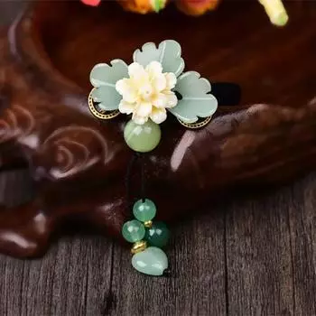 Мода Hanfu Элегантный женский национальный ветер Классический круг для волос Резинка Ретро ветер Han Элементы Головной убор Веревка розовый