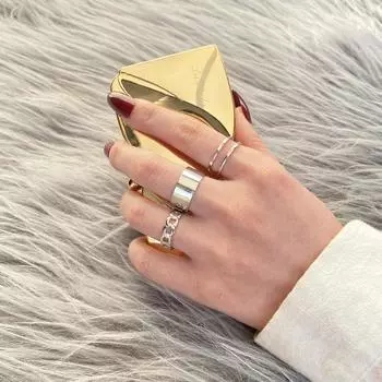Мода Хип-Хоп Панк Терруар Прохладное Кольцо Темперамент Нейтральный Простой Набор Кольца