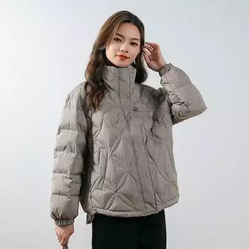 МОДА холодная зима новый женский 90 пуховик короткий утолщенный однотонный простой женский пуховик Одежда S хаки