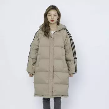 МОДА холодная зима однотонная одежда для хлеба женская средняя и длинная простая утолщенная спортивная свободная куртка с капюшоном Одежда S белый