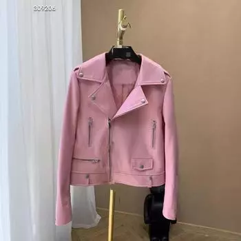 МОДА и зима Новая женская кожаная куртка Европейская и американская большого размера Женская заклепочная машинка женская кожаная куртка Одежда Одежда S синий