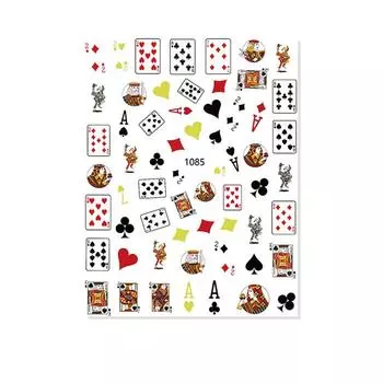 Мода Интересный DIY Украшение для ногтей Маникюр Дизайн Игральные карты Покер Наклейка для нейл-арта 6