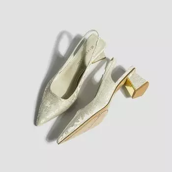 мода Элегантные босоножки с открытой пяткой Женские летние туфли Розовые Черные Телесные туфли на среднем каблуке Туфли с закрытым носком Офисные туфли для вечеринок Женские 35 чёрный