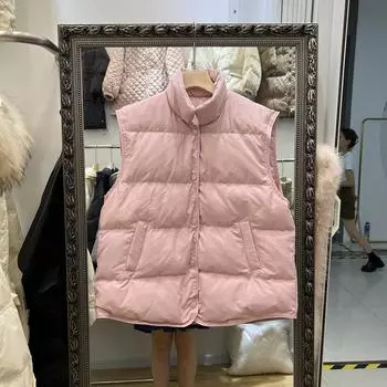 МОДА Корейская версия белого утиного пуха, жилет, женская верхняя одежда, жилет, жилет, куртка, модный жилет, осенне-зимний пуховик average size