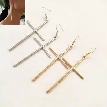 Мода козелка хрящ серьги панк подарок ювелирные изделия женщин крест кулон серьги Cicle