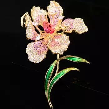 Мода Кристалл Цветок Брошь Булавка Стразы Броши Свадебные Украшения Подарок Вечеринка красный