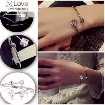 Мода Кристалл Открытие Стрела Ногти Манжеты Браслеты Браслеты Для Женщин Роскошный Бренд Дизайнер Ювелирные Изделия Циркон Браслеты Mujer