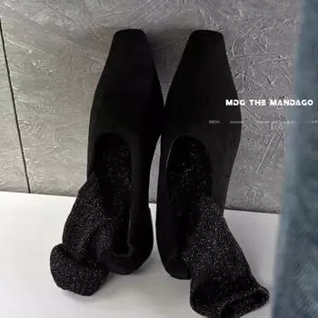 Мода Квадратный носок Женские лоферы Обувь 2025 Тенденция Мода Низкий каблук Офисная женская обувь Повседневная Прогулочная Платье Дизайнер Новые Mujer Zapatillas 35 чёрный