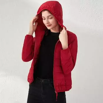 МОДА Легкая куртка-пуховик женская короткая зимняя 2025 новая модная тонкая куртка с капюшоном большого размера одежда S