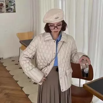МОДА Легкий роскошный универсальный 90 белый утиный пух Xiaoxiangfeng короткий легкий и тонкий пух темперамент давление клей модная зимняя одежда M чёрный