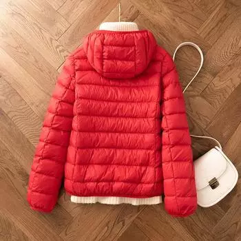 МОДА Легкий тонкий белый утиный пух для женщин 2025 года, новая зимняя женская теплая короткая 90-ка пуховая тонкая зимняя одежда Одежда M