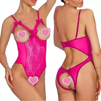 мода Leonard-Fashion Women Sex Attraction Lace Perspective с серебряным нижним бельем S