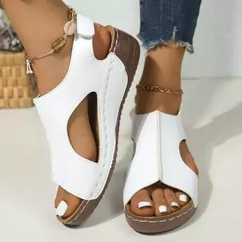 мода Летняя обувь Сандалии Женские дышащие туфли для ходьбы Элегантные женские туфли на танкетке Женская обувь для отдыха на открытом воздухе Женские сандалии 36 коричневый