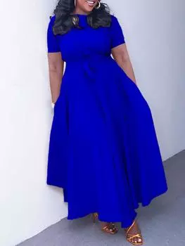 Мода Лето 2023: Элегантное женское платье на бретелях больших размеров для мирового признания 3XL зелёный