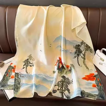 Мода любит шарфы из 100% атласного шелка, шарфы для волос, длинные легкие солнцезащитные средства, накидки % 27 для женщин 80*180cm