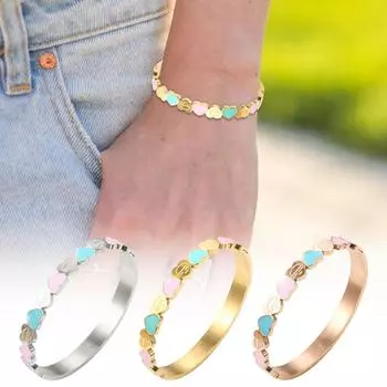 Мода Любовь Ювелирные изделия Женский браслет Титановые стальные браслеты Леди Титановые женские дизайнерские браслеты B1E8 golden-one