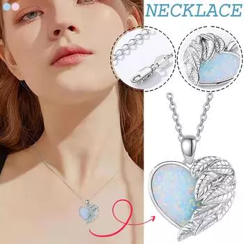 Мода Любовь Перо Кулон Ожерелье Женский Праздничный Памятный Подарок One Size серебряный