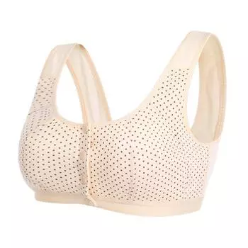 Мода Люди среднего и пожилого возраста без стальных оправ Нижнее белье из мягкой и тонкой ткани Бюстгальтер для сна большого размера Горошек 80C