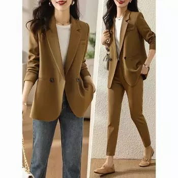 МОДА маленький блейзер женский 2024 весна новый темперамент маленький мужской раздельный плечевой костюм с подкладкой топ XXS Custom Fabric