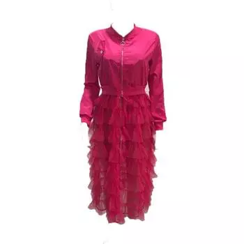 МОДА Марго Ст.. Однотонная женская куртка в стиле пэчворк с длинными рукавами на молнии и оборками, пальто S чёрный