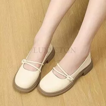 мода Мэри Джейн Женские сандалии Лолита Модные туфли на низком каблуке Новые осенние пальто из искусственной кожи Спортивная обувь Дышащие модные туфли 35 бежевый