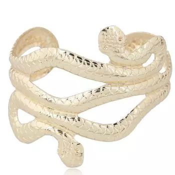 Мода, металлическая простая змея, широкий открытый браслет с преувеличенным темпераментом, широкий браслет с полой индивидуальностью золотой