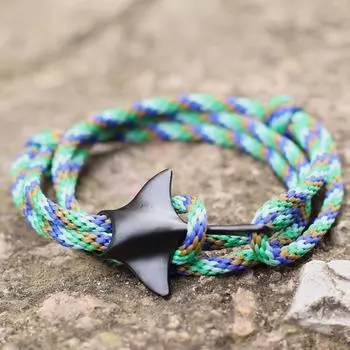 Мода многослойная ручная веревка ручная работа мужской женский браслет с китовым хвостом пара студенческие браслеты пляжные украшения