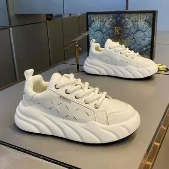 Мода Мода Новые поступления Мужские высокоэластичные мягкие кроссовки на шнуровке Повседневная обувь Легкие дышащие мужские повседневные кроссовки 39 хаки