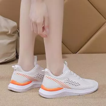 мода мода популярные сетчатые Fly Woven дышащие женские удобные спортивные повседневные кроссовки женские премиум повседневные кроссовки 35 чёрный