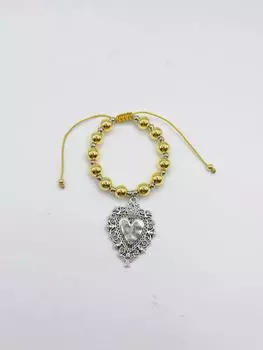 Мода Мода Ретро Готика Персик Сердце Полный Серебряный Красный Масло Капельный Браслет Из Бисера