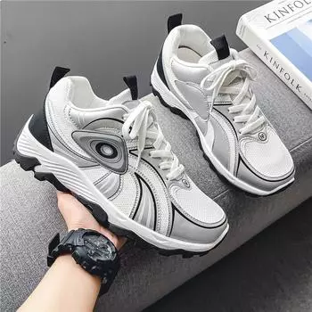 Мода Модная мужская повседневная обувь Кроссовки Удобная спортивная обувь для ходьбы Мужские трендовые кроссовки для бега Баскетбол Обувь Уличная обувь в стиле панк 39 серый