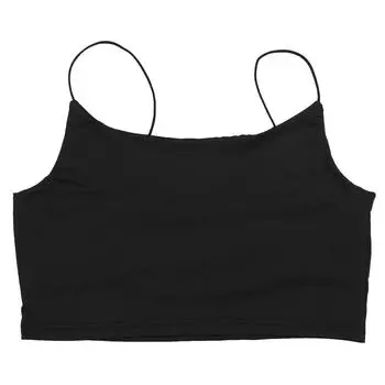 МОДА Модная женская майка-бюстье бюстгальтер жилет укороченный топ бралетт блузка футболка S чёрный