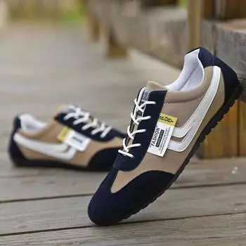 Мода Модные мужские кроссовки Дышащая парусиновая обувь Летние новые повседневные туфли Шнуровка Вулканизированная обувь Нескользящие балетки Zapatillas Hombre 39 коричневый