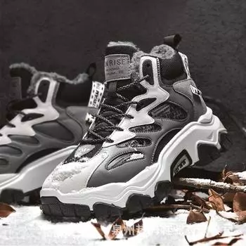 Мода Модные мужские зимние повседневные кроссовки теплые ботинки плюшевые зимние ботинки мужские высокие уличные туфли на шнуровке мужские кроссовки Chaussure Homme 39